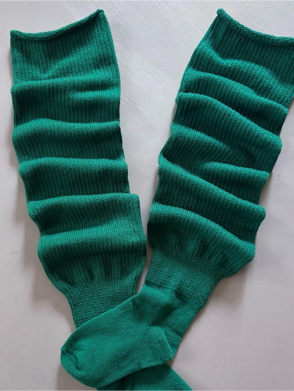 1980s Retro Revival Thigh High Boot Socks Rib Knit Footed Leg Warmers - Picture 2 of 6